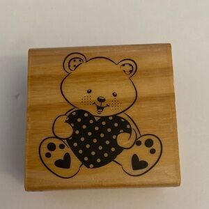 Craft Smart Teddy Bear Wooden Stamp New